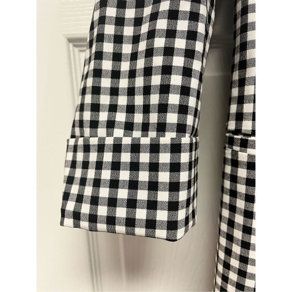 Bershka Black & White Gingham  Open Front Blazer Jacket sz S NWOT - Picture 4 of 7